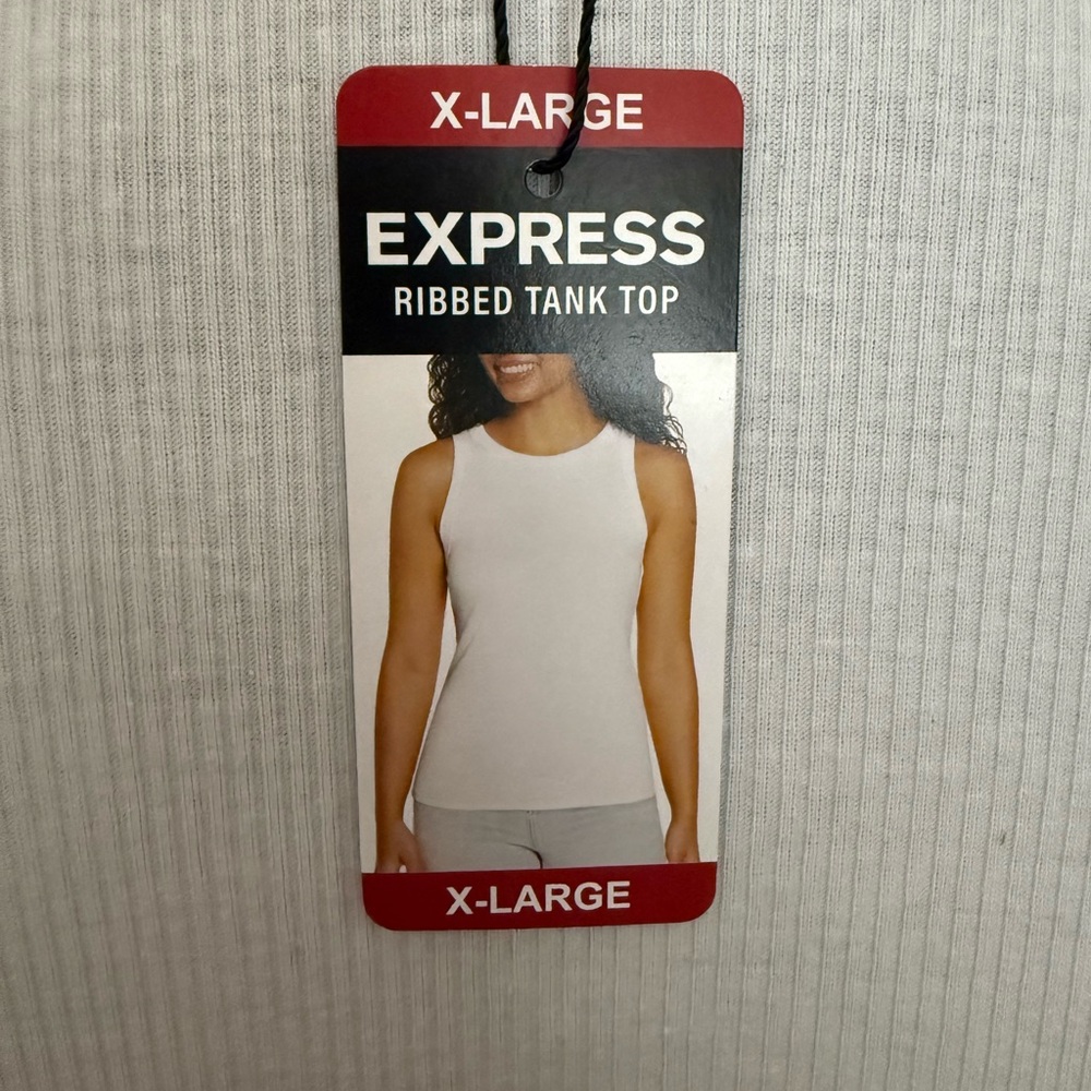 Express White Ribbed Tank Top - Picture 3 of 4